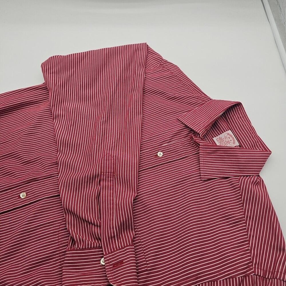 Brooks Brothers Red‎ and White Stripe All Cotton Cutaway Collar Size 16-6